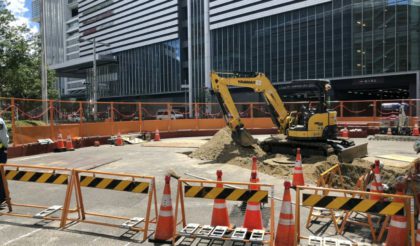 中央新幹線名古屋駅（東側）短形立坑工事